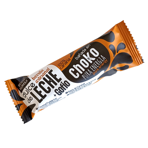 Delicia Palmera Delicia Total barrita energetica dulce de leche con GOFIO y CHOKO